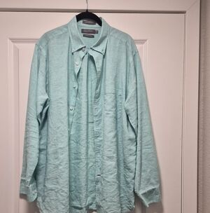 Daniel Cremieux Linen Green Button Down Shirt